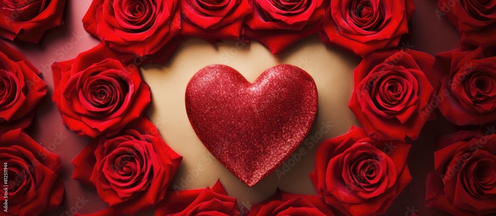 Valentine s Day greeting card with a heart shaped rose frame as a background perfect for adding a copy space image Valentine s Day greeting card with a heart shaped rose frame as a background perfect for adding a copy space image