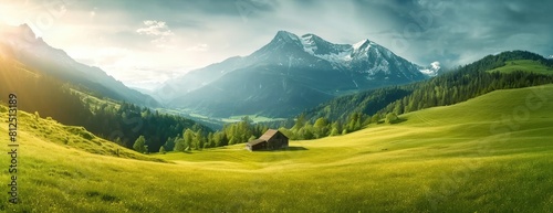 Alpine Euphoria: A Majestic Springtime Journey Through Blooming Meadows in the Alps photo