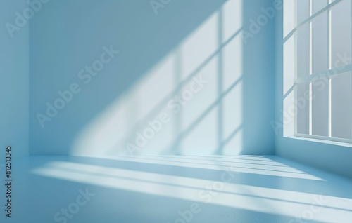 An image of a room corner bathed in soft sunlight through a large, white-framed window