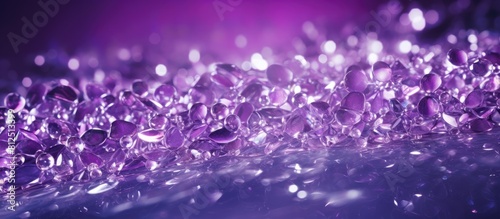 A background of violet showcases Herts with sequins flying apart creating an visually appealing copy space image
