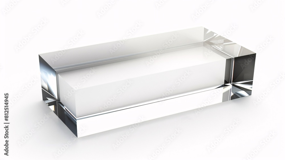 Clear plastic block on a white backdrop. Clear plastic block on a white backdrop.