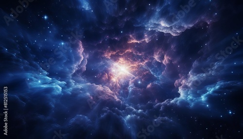 Amazing space nebula with bright shining stars.