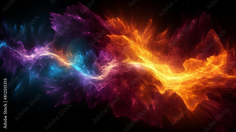 Science delves into the ultraviolet dynamics of solar storms, top view, highlighting breakthroughs in astrophysics, cybernetic tone, complementary color scheme Science delves into the ultraviolet dynamics of solar storms, top view, highlighting breakthroughs in astrophysics, cybernetic tone, complementary color scheme