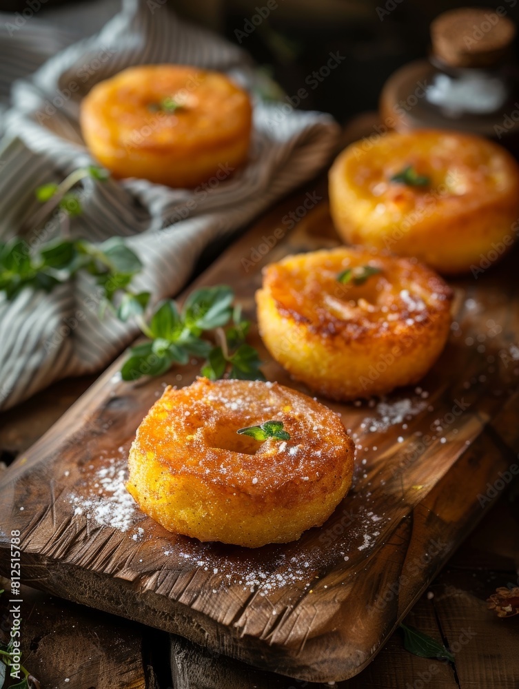 Appetizing Paraguayan chipa guasu, a traditional corn cake similar to cornbread, presented on a rustic wooden board. Savory South American delicacy showcases the rich, homestyle of Paraguayan cuisine. Appetizing Paraguayan chipa guasu, a traditional corn cake similar to cornbread, presented on a rustic wooden board. Savory South American delicacy showcases the rich, homestyle of Paraguayan cuisine.