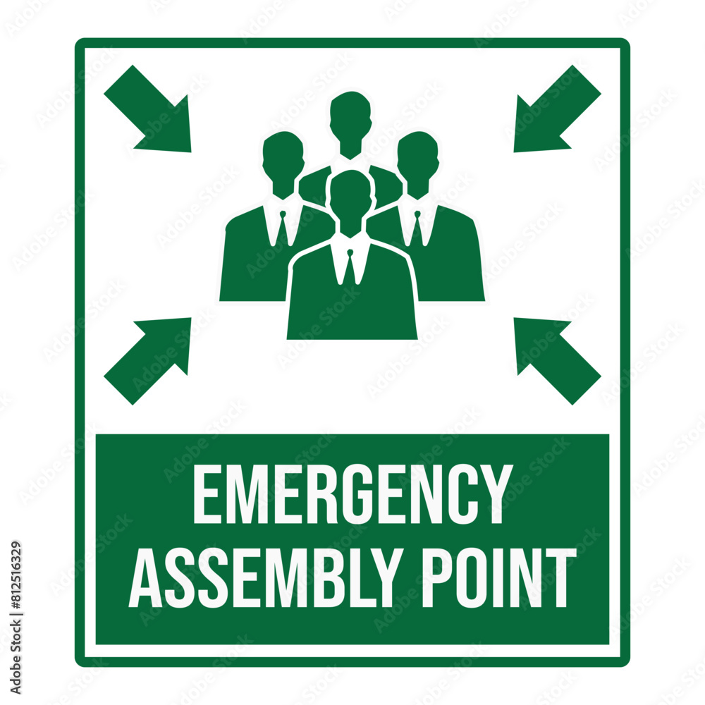 Emergency assembly point sign vector illustration Emergency assembly point sign vector illustration