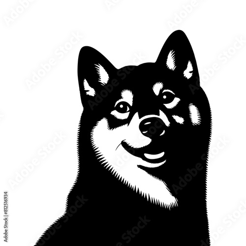 Shiba Inu Dog Vector Silhouette - Capturing the Graceful Charm of the Shiba Inu Breed in Minimal Form- Shiba Inu Illustration- Minimalist Shiba Inu Vector Silhouette.