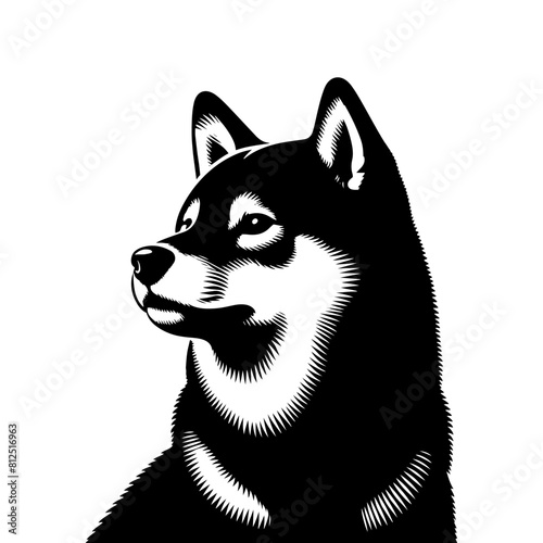 Shiba Inu Dog Vector Silhouette - Capturing the Graceful Charm of the Shiba Inu Breed in Minimal Form- Shiba Inu Illustration- Minimalist Shiba Inu Vector Silhouette.