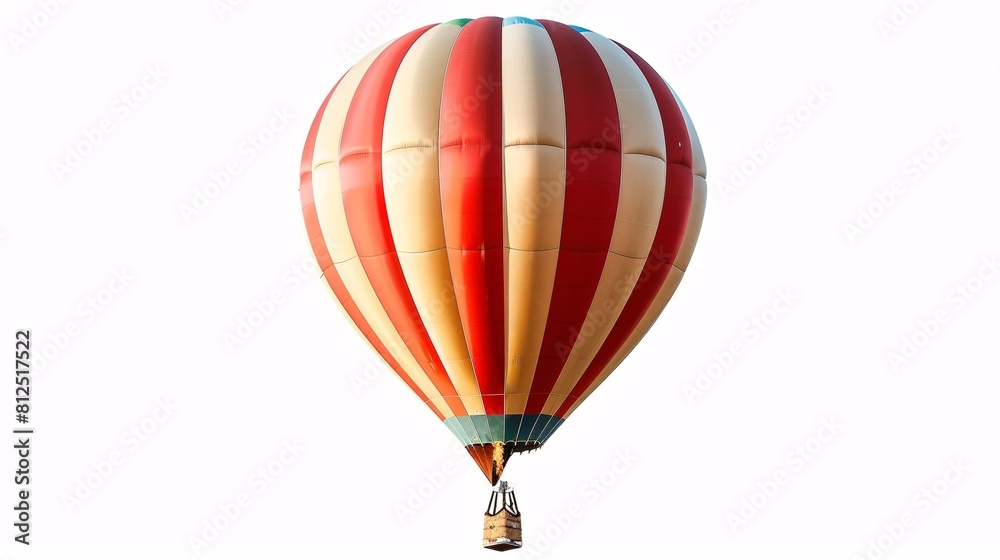 Fototapeta premium A solitary hot air balloon on a blank backdrop.