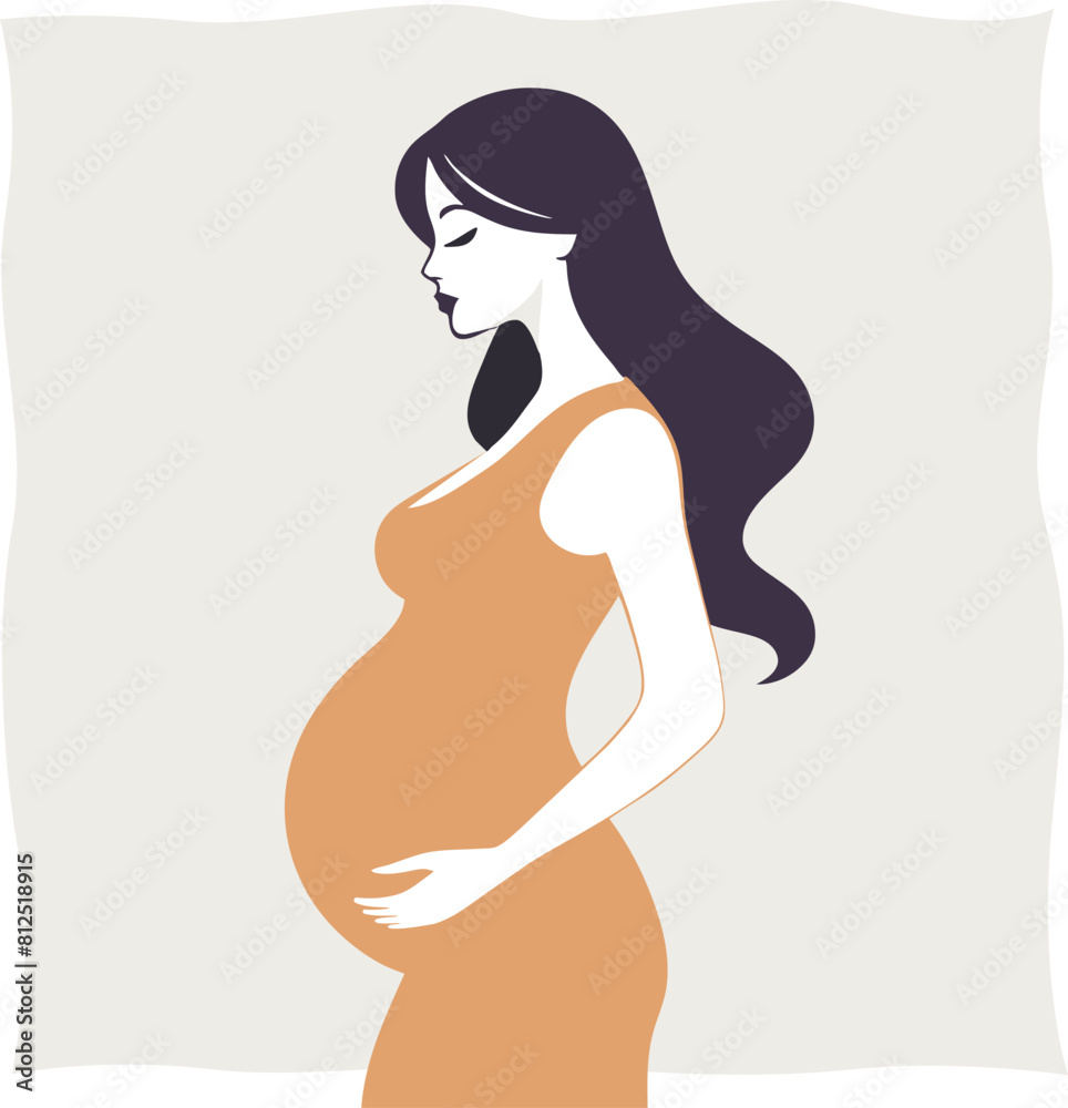 Pregnancy pregnant woman maternal silhouette minimalism
