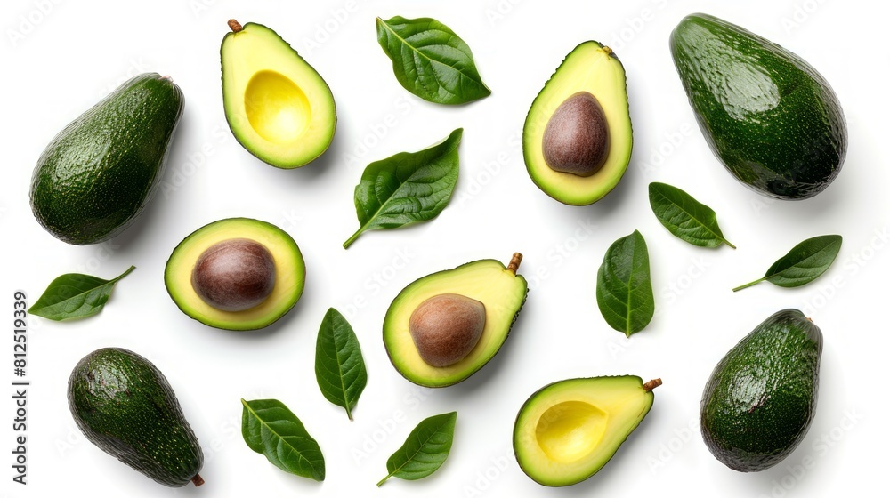 The Beauty of Avocado: A Captivating Display on a White Canvas The Beauty of Avocado: A Captivating Display on a White Canvas