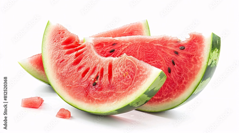 A ripe Watermelon isolated on a white background with a Clipping Path.