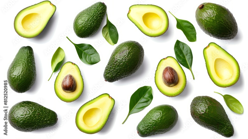 The Beauty of Avocado: A Captivating Display on a White Canvas The Beauty of Avocado: A Captivating Display on a White Canvas