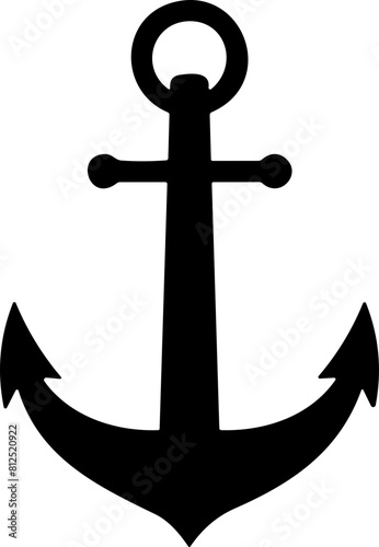 Anchor icon. Anchor in sea. Nautical symbol. Simple anchor flat style stock vector