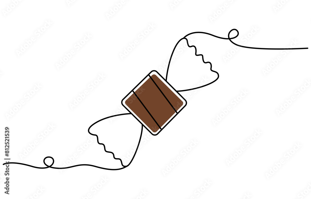 Obraz premium A drawing of a chocolate day bar with the word chocolate Single line art