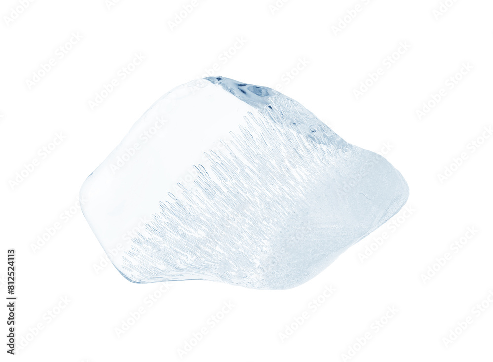 Piece of clear ice isolated on white Piece of clear ice isolated on white