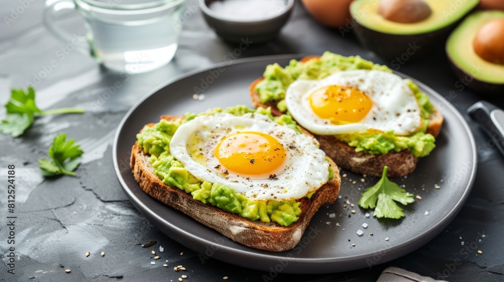 Fresh Avocado: A Vibrant Display on a Green and White Background
