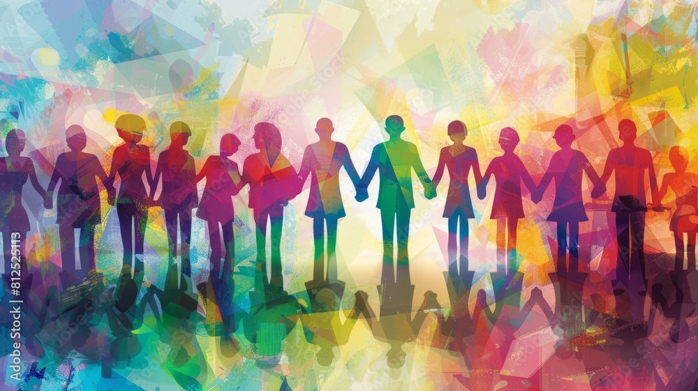 custom made wallpaper toronto digitalAbstract concept background showcasing the unity and harmony of humanity