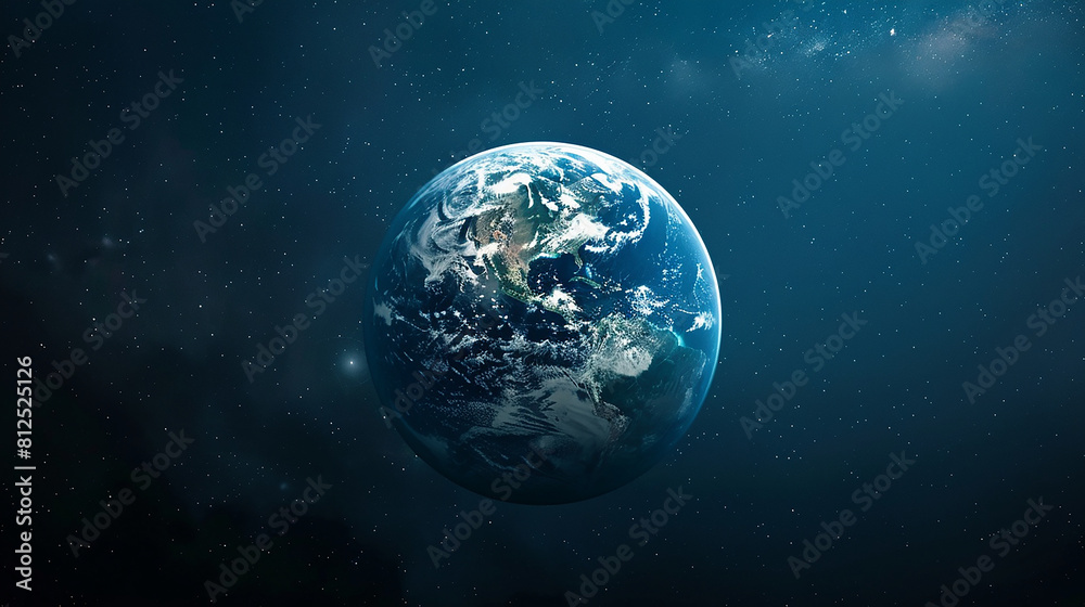 Earth view in outerspace #001. Generative AI Earth view in outerspace #001. Generative AI