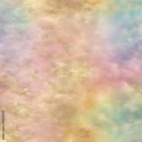 gold and pastel rainbow, decoupage paper background - 1