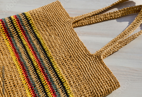 Beautiful crocheted beach bag, handmade. © Natalia