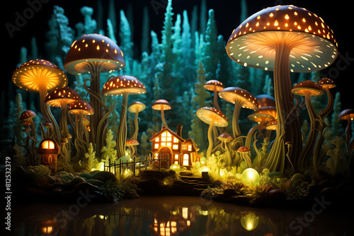 design of mushrooms fantasy creative  image