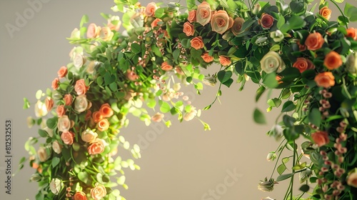Beautiful Wedding Flower Arch Cut Out in 8K

