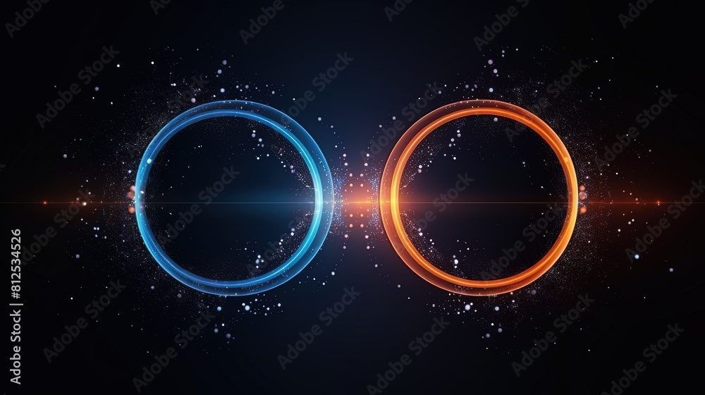 Dynamic Rings in Motion Against Starry Night Sky Dynamic Rings in Motion Against Starry Night Sky