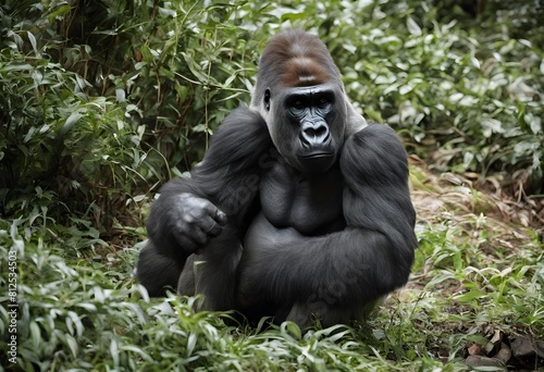 A view of a Gorilla in the Jungle