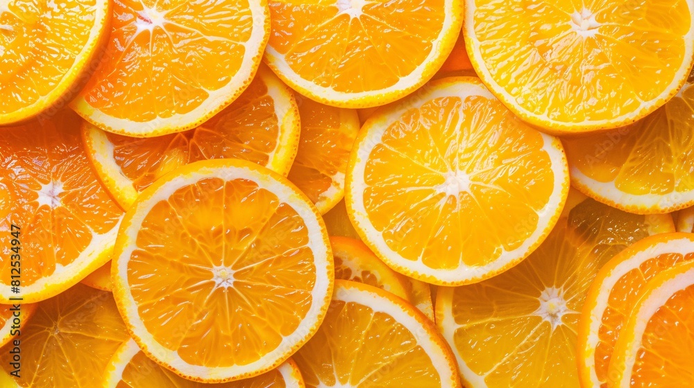 Slices of fresh orange fruit as background, top view. Slices of fresh orange fruit as background, top view.