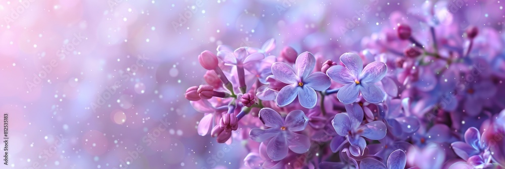 Beautiful delicate background of lilac flowers. Small lilac-colored flowers. A festive spring card. An invitation to a wedding. Beautiful delicate background of lilac flowers. Small lilac-colored flowers. A festive spring card. An invitation to a wedding.