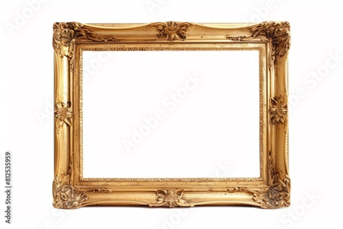 Golden frame isolated on a white background.