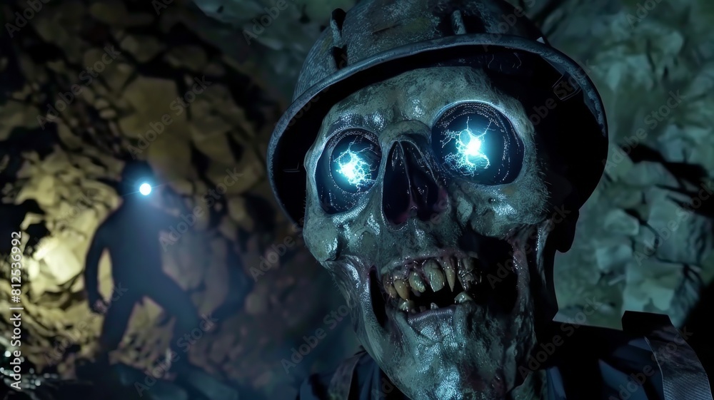 Piercing eyes that reflect the depths of the mine, super realistic Piercing eyes that reflect the depths of the mine, super realistic
