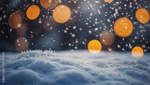 Captivating winter ambiance  Cinematic background features snowflakes drifting in a Christmas snowfall.