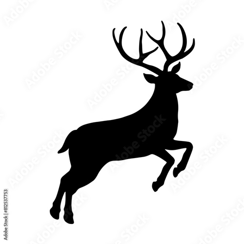 Reindeer, deer svg cut file. Isolated vector illustration.