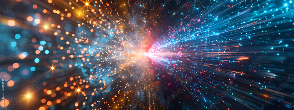 Obraz premium Technological Singularity: Convergence of Data and Light