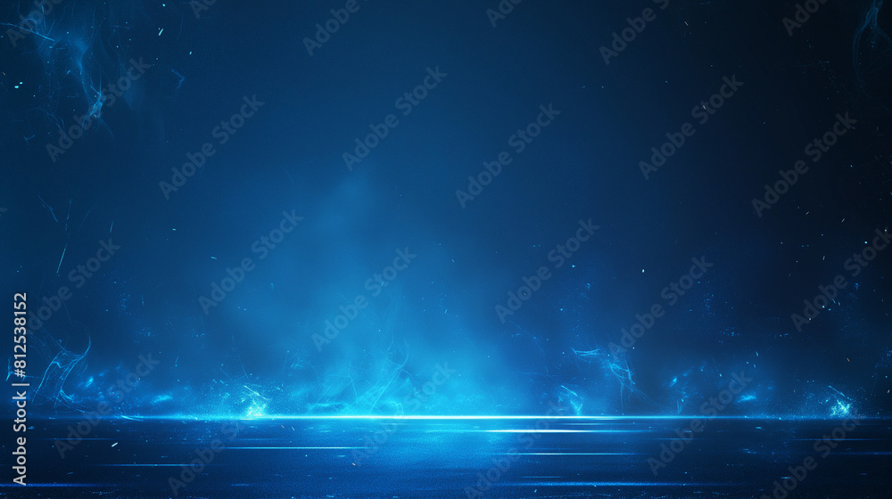 Abstract Dark Background with Blue Light Rays and Reflections on Asphalt Floor Abstract Dark Background with Blue Light Rays and Reflections on Asphalt Floor