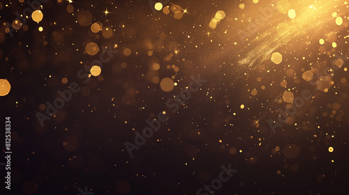 Golden Cascades: Sophisticated Black Background Showered with Falling Glitter Dust - An Elegant and Festive Display