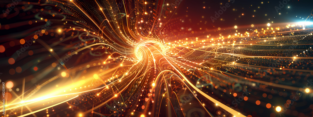 Fototapeta premium Technological Singularity: Convergence of Data and Light