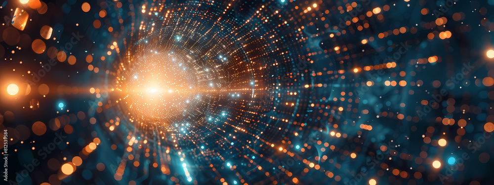 Fototapeta premium Technological Singularity: Convergence of Data and Light