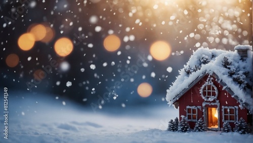 Captivating winter ambiance  Cinematic background features snowflakes drifting in a Christmas snowfall.