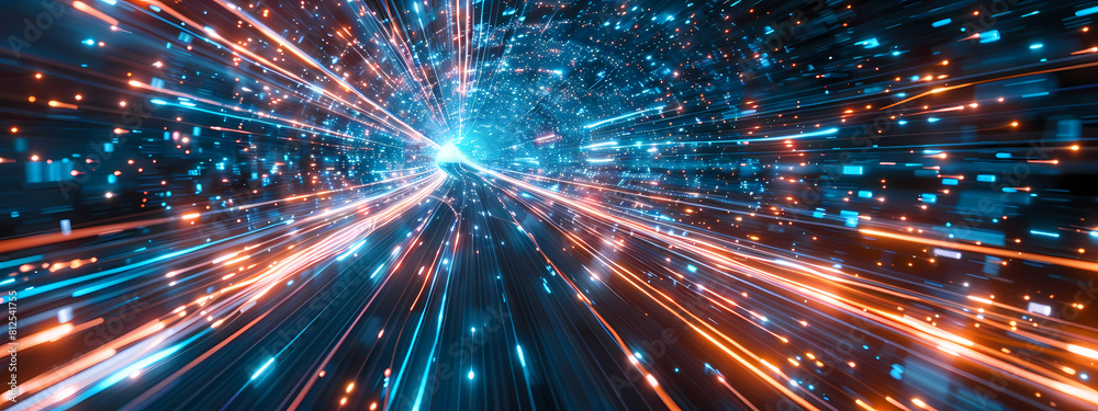 Fototapeta premium Digital Universe: Navigating the Data Nexus