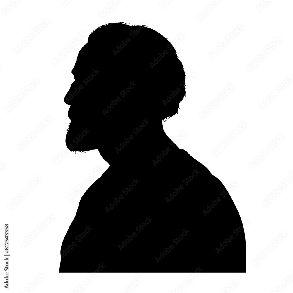 Silhouette of an old man, old man - vector illustration