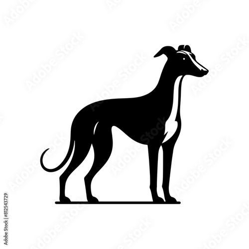 Whippet Dog Vector Silhouette - Minimalist whippet Dog Illustration.
