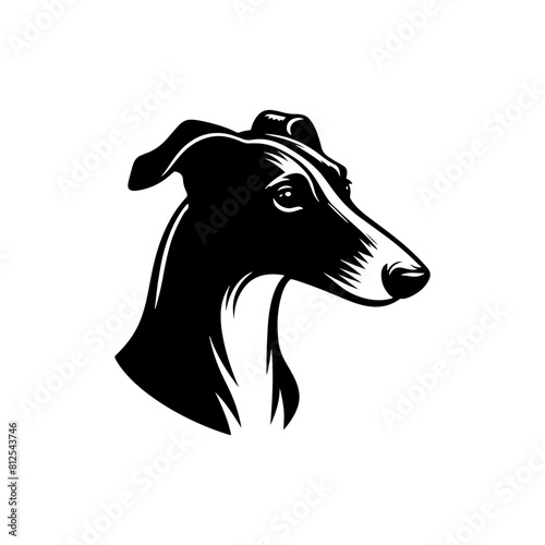 Whippet Dog Vector Silhouette - Minimalist whippet Dog Illustration.