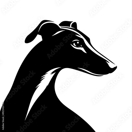 Whippet Dog Vector Silhouette - Minimalist whippet Dog Illustration.