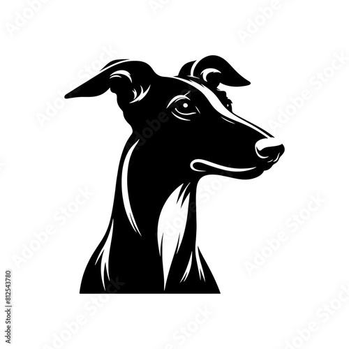 Whippet Dog Vector Silhouette - Minimalist whippet Dog Illustration.