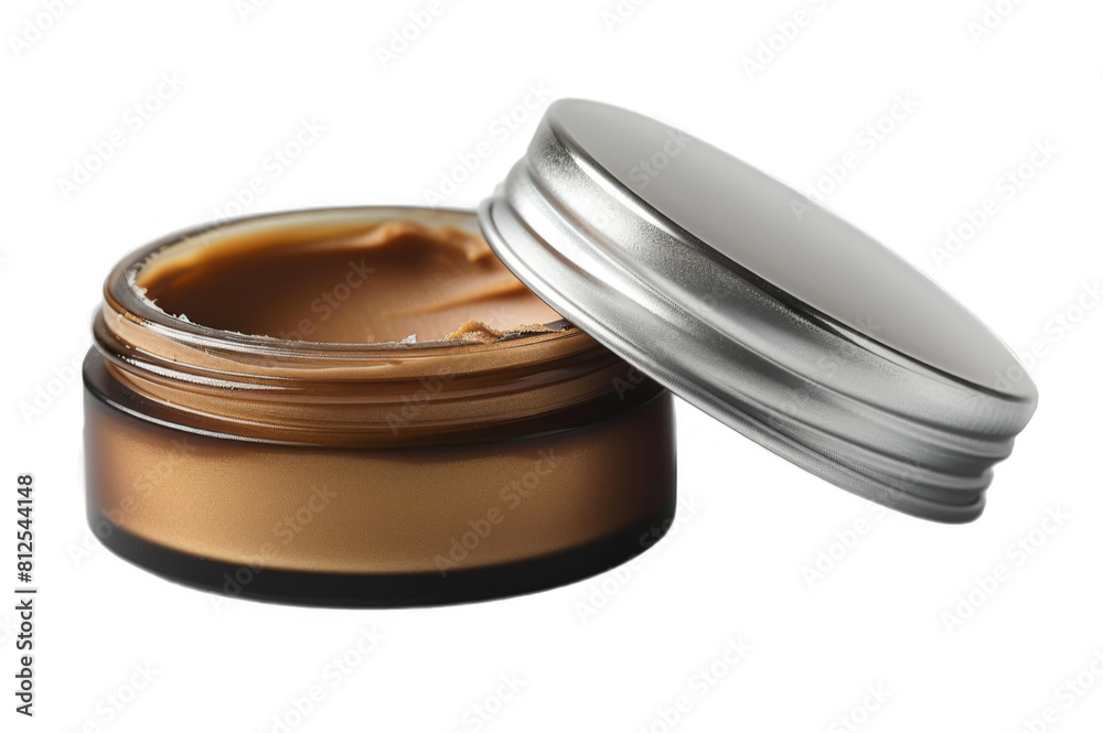 Cream container, lid opened, white background as transparent PNG Cream container, lid opened, white background as transparent PNG