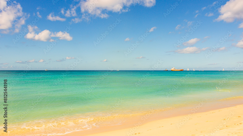 Barbados Island's Sandy Paradise Beach, Caribbean Island