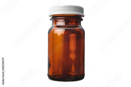 bottle of medicine isolated on white background as transparent PNG