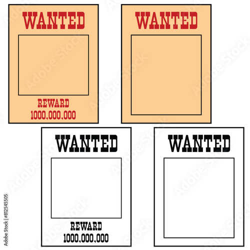 Wanted poster illustration. Criminal cowboy poster design